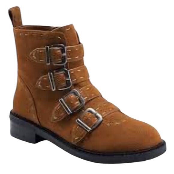 NWOT Women’s Aerosoles Arezzo Buckle Bootie Color: Brown Faux Suede – Sz 9 - Picture 2 of 7